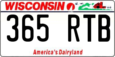 WI license plate 365RTB