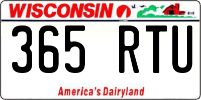 WI license plate 365RTU