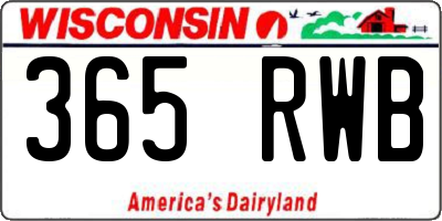 WI license plate 365RWB