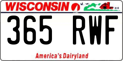 WI license plate 365RWF