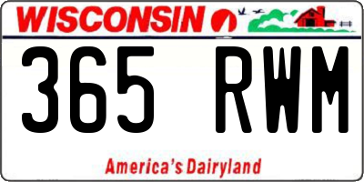 WI license plate 365RWM