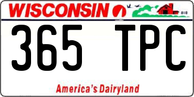 WI license plate 365TPC