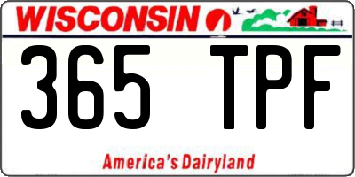 WI license plate 365TPF
