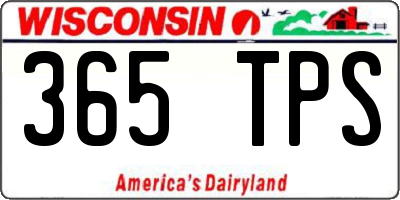 WI license plate 365TPS
