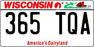 WI license plate 365TQA