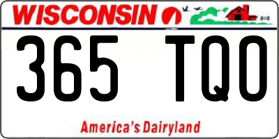 WI license plate 365TQO