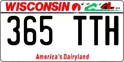 WI license plate 365TTH