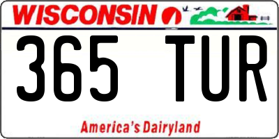 WI license plate 365TUR
