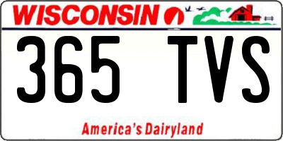 WI license plate 365TVS