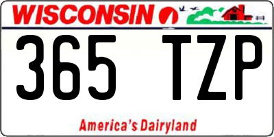 WI license plate 365TZP
