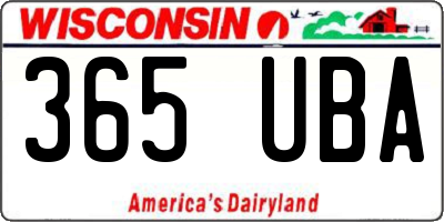 WI license plate 365UBA