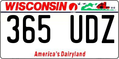 WI license plate 365UDZ