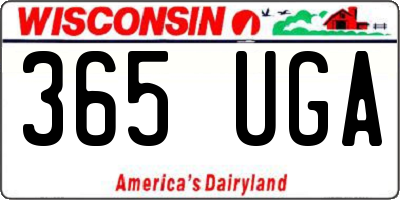 WI license plate 365UGA