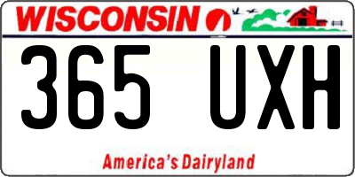WI license plate 365UXH