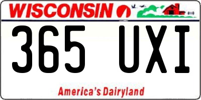 WI license plate 365UXI