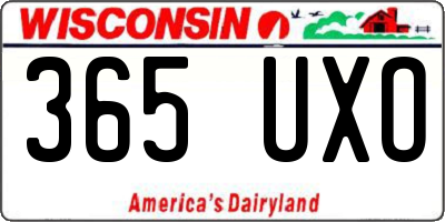 WI license plate 365UXO