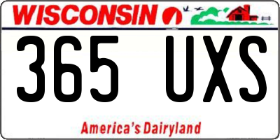 WI license plate 365UXS