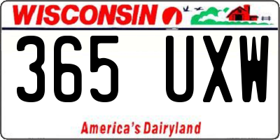 WI license plate 365UXW