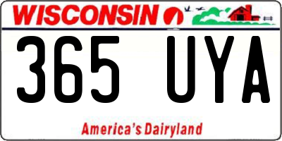 WI license plate 365UYA