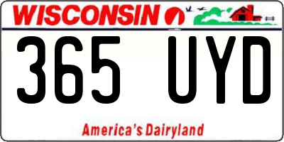 WI license plate 365UYD