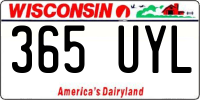 WI license plate 365UYL