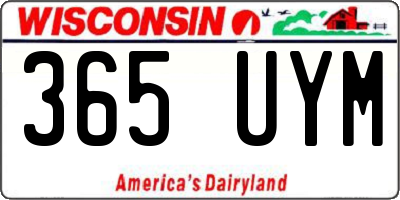 WI license plate 365UYM