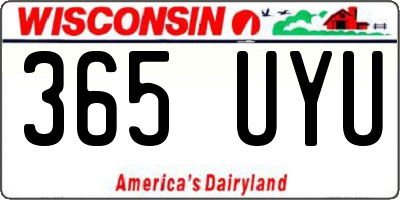 WI license plate 365UYU