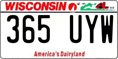 WI license plate 365UYW