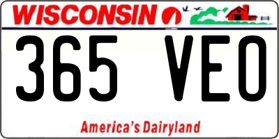 WI license plate 365VEO