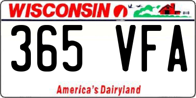 WI license plate 365VFA