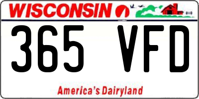 WI license plate 365VFD