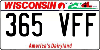 WI license plate 365VFF
