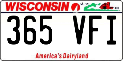 WI license plate 365VFI
