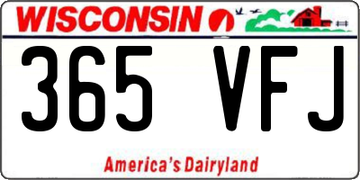 WI license plate 365VFJ
