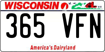 WI license plate 365VFN