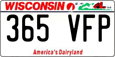 WI license plate 365VFP
