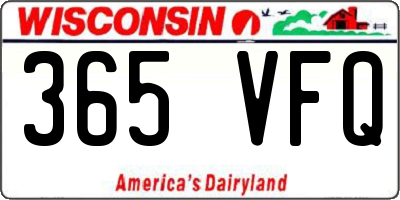 WI license plate 365VFQ