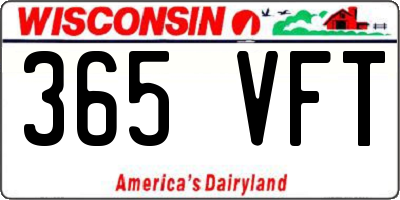 WI license plate 365VFT