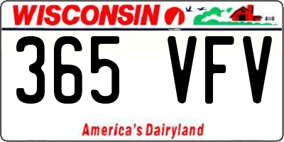 WI license plate 365VFV