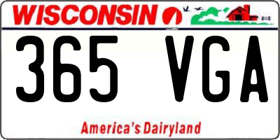WI license plate 365VGA