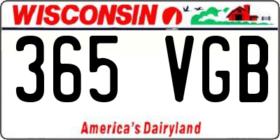 WI license plate 365VGB