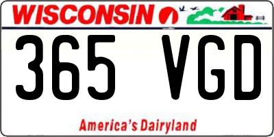 WI license plate 365VGD