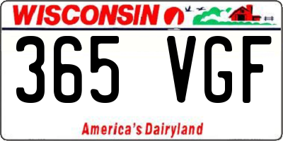 WI license plate 365VGF