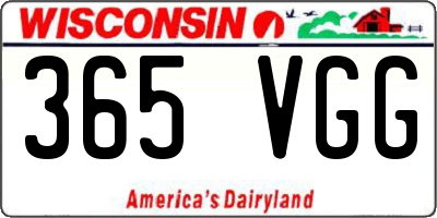 WI license plate 365VGG