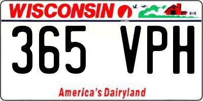 WI license plate 365VPH
