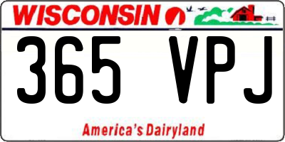 WI license plate 365VPJ