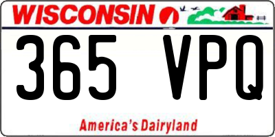 WI license plate 365VPQ