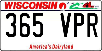 WI license plate 365VPR