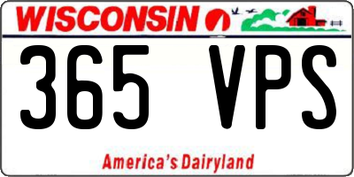 WI license plate 365VPS