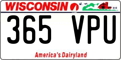 WI license plate 365VPU